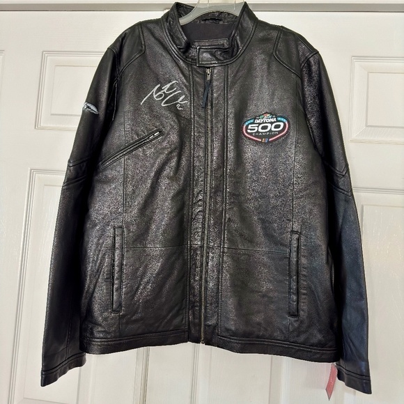 Designer Leather Jacket Burk's Bay 2022 Daytona 500 Champion Signed NWT NASCAR - Picture 1 of 10